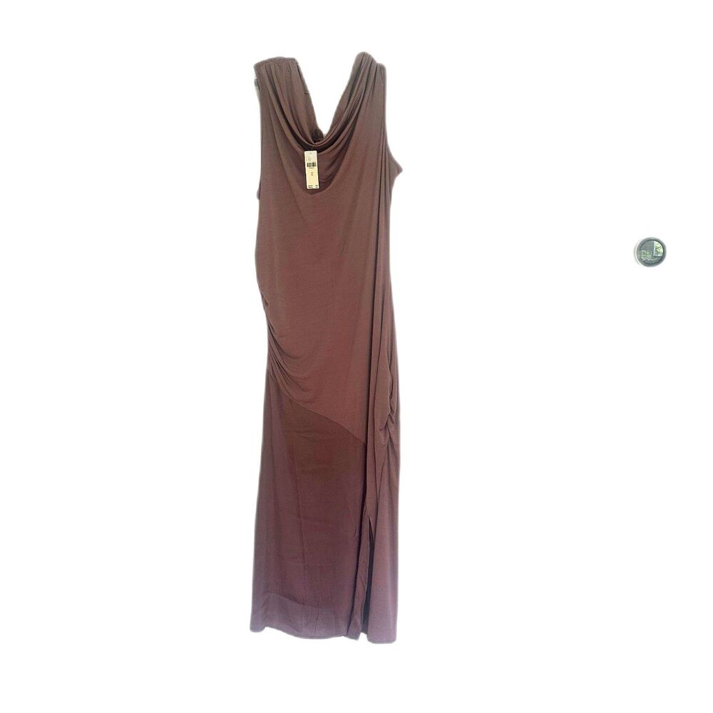 Anthropologie One Shoulder Ruched Midi Dress Purple Mauve XL NWT - Picture 3 of 10